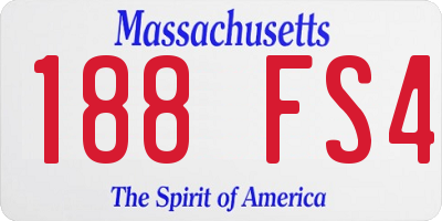 MA license plate 188FS4