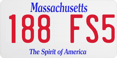 MA license plate 188FS5