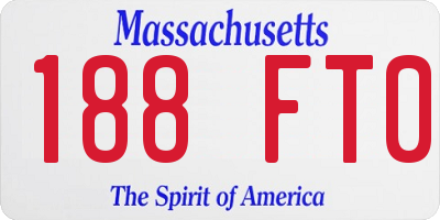 MA license plate 188FT0