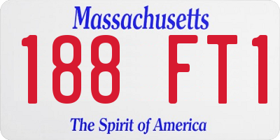 MA license plate 188FT1