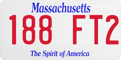 MA license plate 188FT2