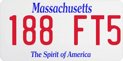 MA license plate 188FT5