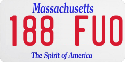 MA license plate 188FU0