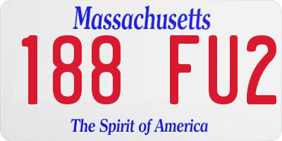 MA license plate 188FU2