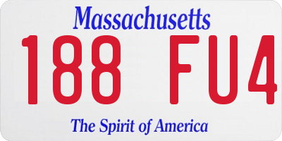 MA license plate 188FU4