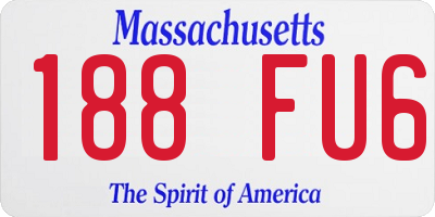 MA license plate 188FU6