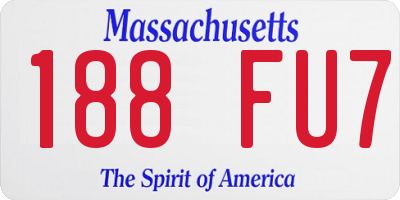 MA license plate 188FU7