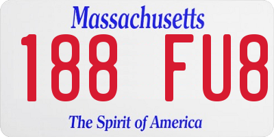 MA license plate 188FU8