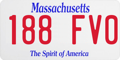 MA license plate 188FV0