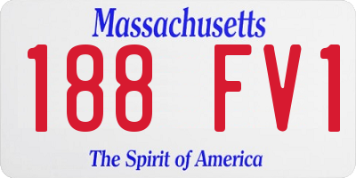 MA license plate 188FV1