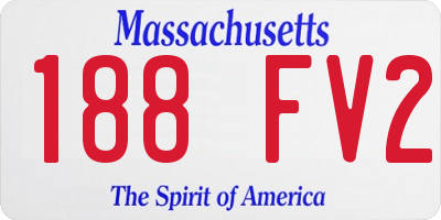 MA license plate 188FV2