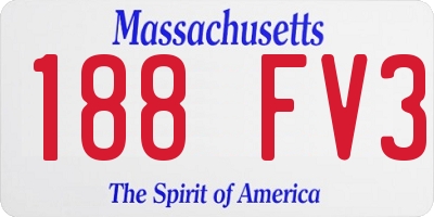MA license plate 188FV3