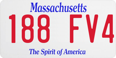 MA license plate 188FV4