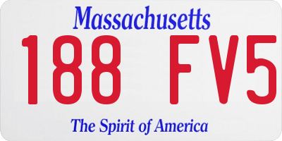 MA license plate 188FV5