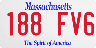 MA license plate 188FV6