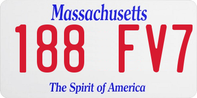 MA license plate 188FV7