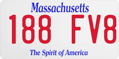 MA license plate 188FV8