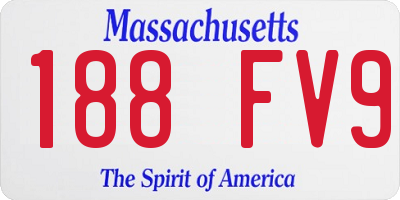 MA license plate 188FV9