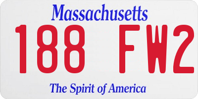 MA license plate 188FW2