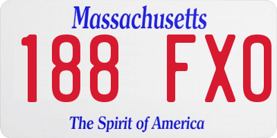 MA license plate 188FX0