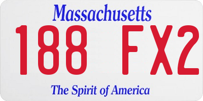 MA license plate 188FX2