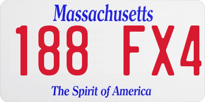 MA license plate 188FX4