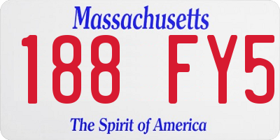 MA license plate 188FY5