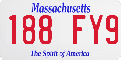 MA license plate 188FY9