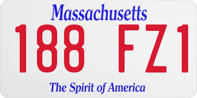 MA license plate 188FZ1