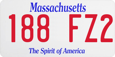 MA license plate 188FZ2