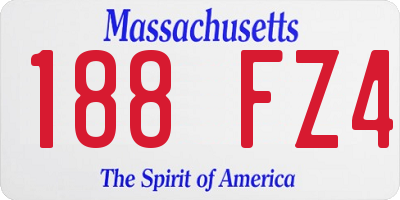 MA license plate 188FZ4