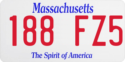 MA license plate 188FZ5