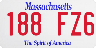 MA license plate 188FZ6