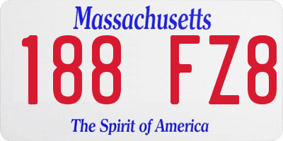 MA license plate 188FZ8