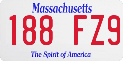 MA license plate 188FZ9