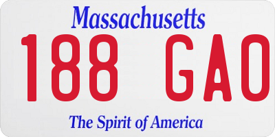 MA license plate 188GA0