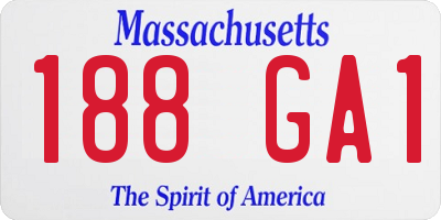 MA license plate 188GA1