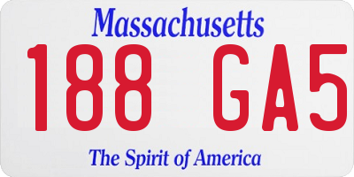 MA license plate 188GA5