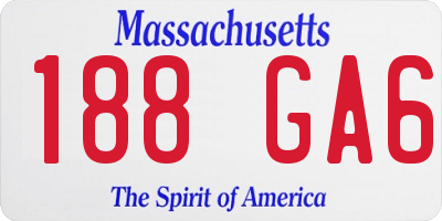 MA license plate 188GA6