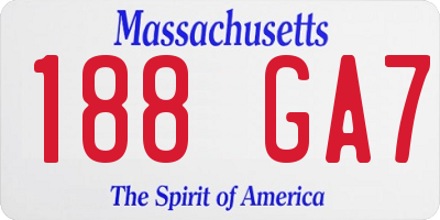 MA license plate 188GA7