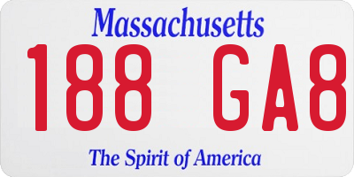 MA license plate 188GA8