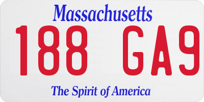 MA license plate 188GA9