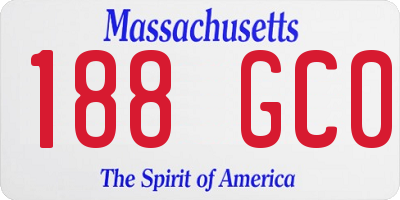 MA license plate 188GC0