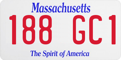 MA license plate 188GC1