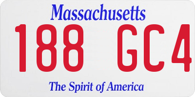 MA license plate 188GC4