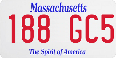 MA license plate 188GC5