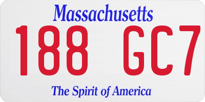 MA license plate 188GC7