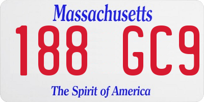 MA license plate 188GC9