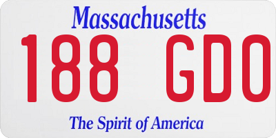 MA license plate 188GD0