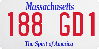 MA license plate 188GD1